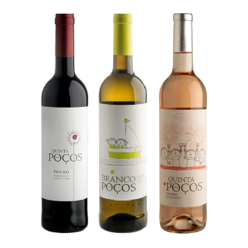 3 Garrafas de Vinho Branco, Tinto e Rosé